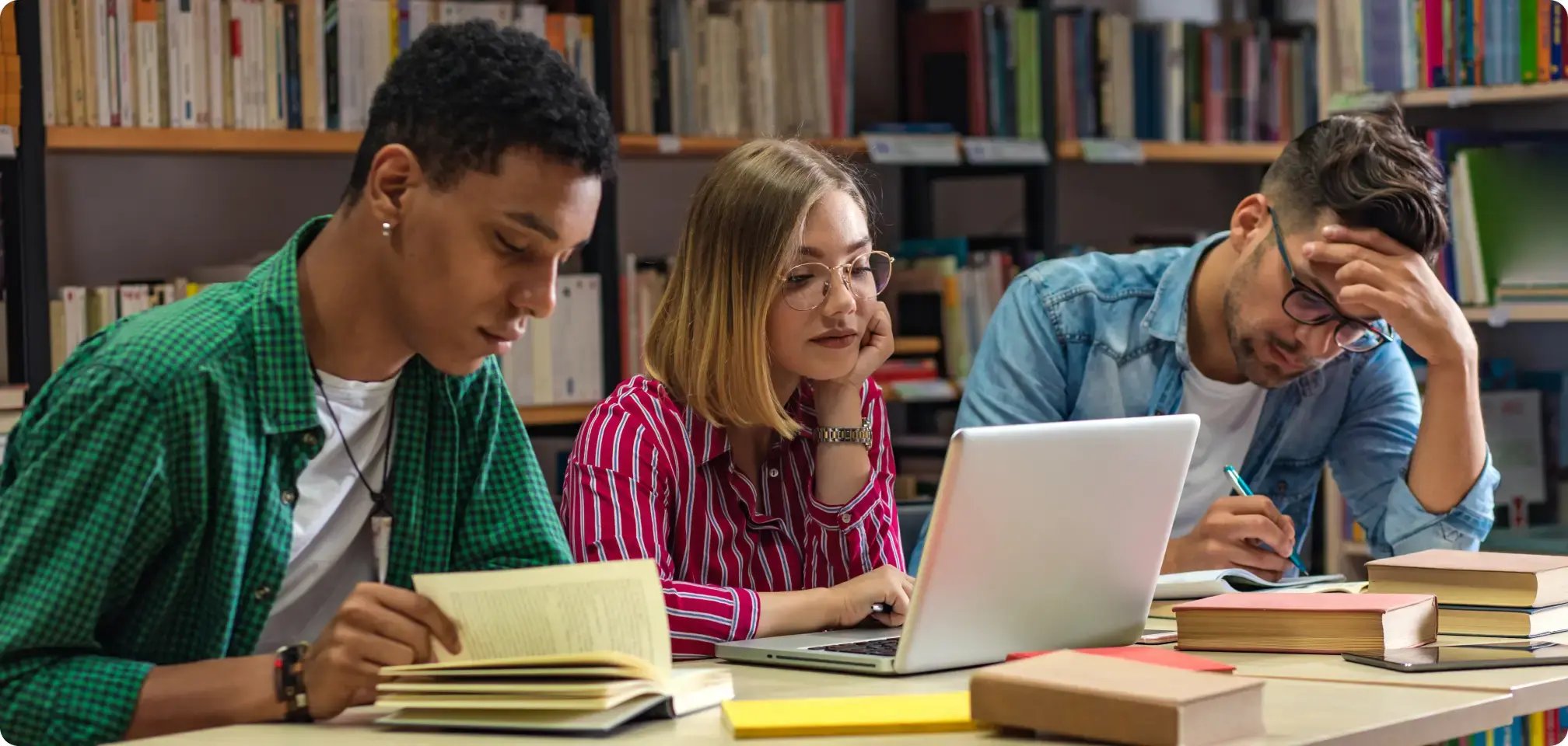 students studying for an exam