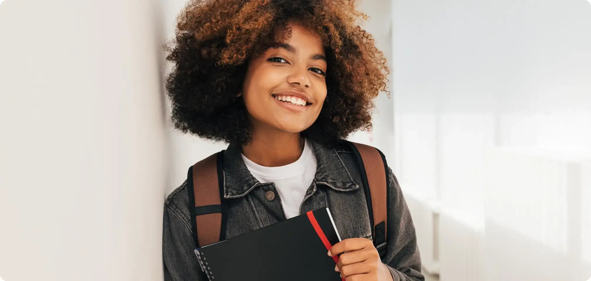 a student smiling