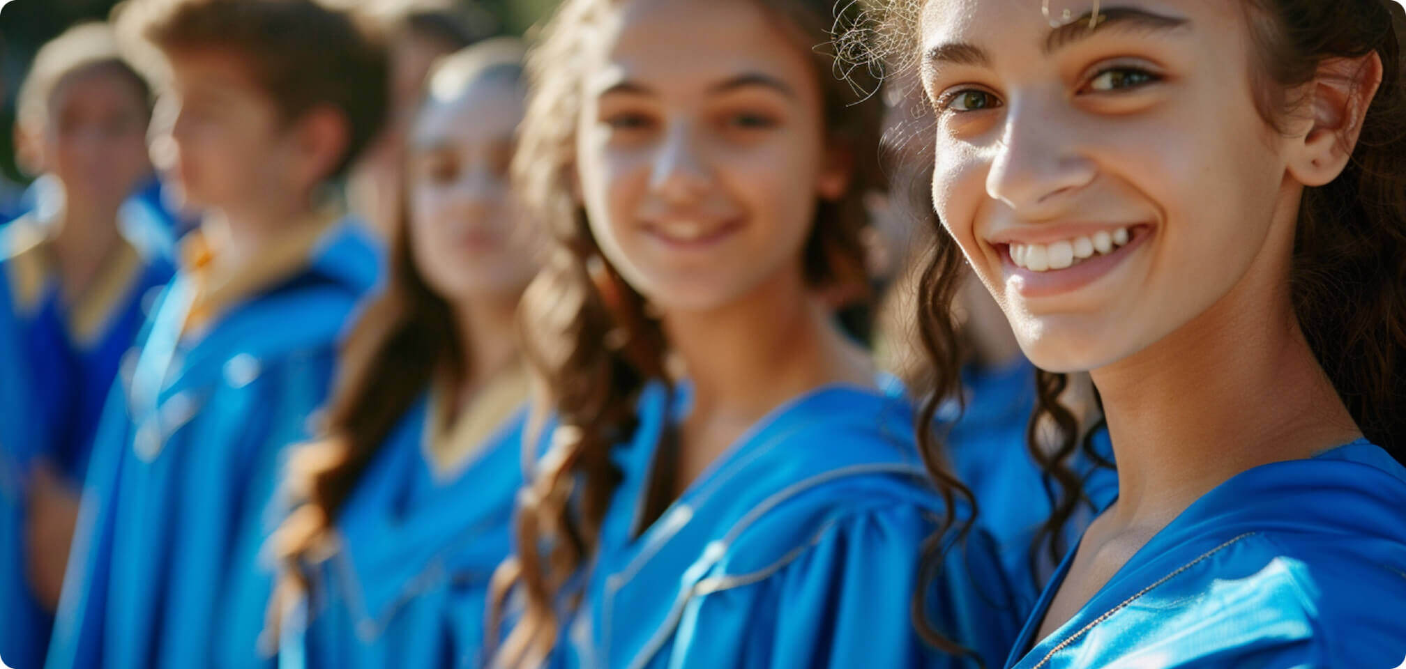 a group of students smiling