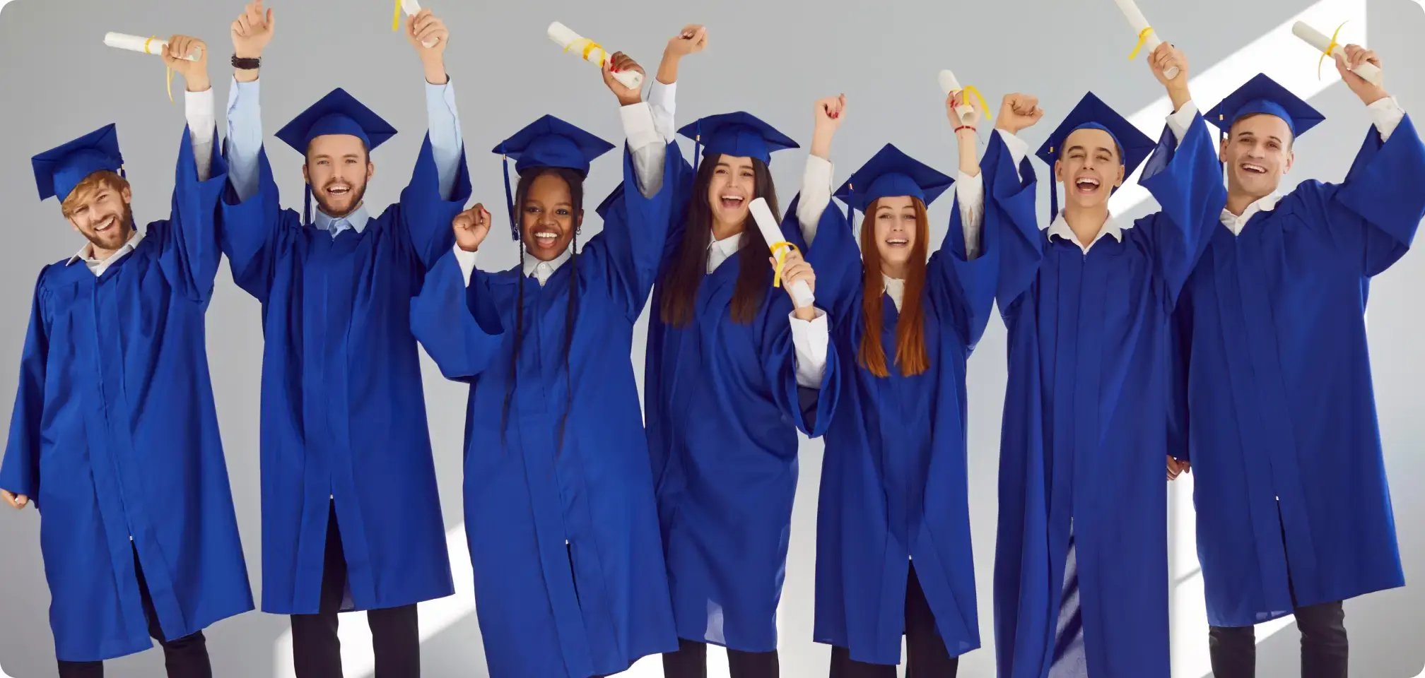 students in graduation gowns