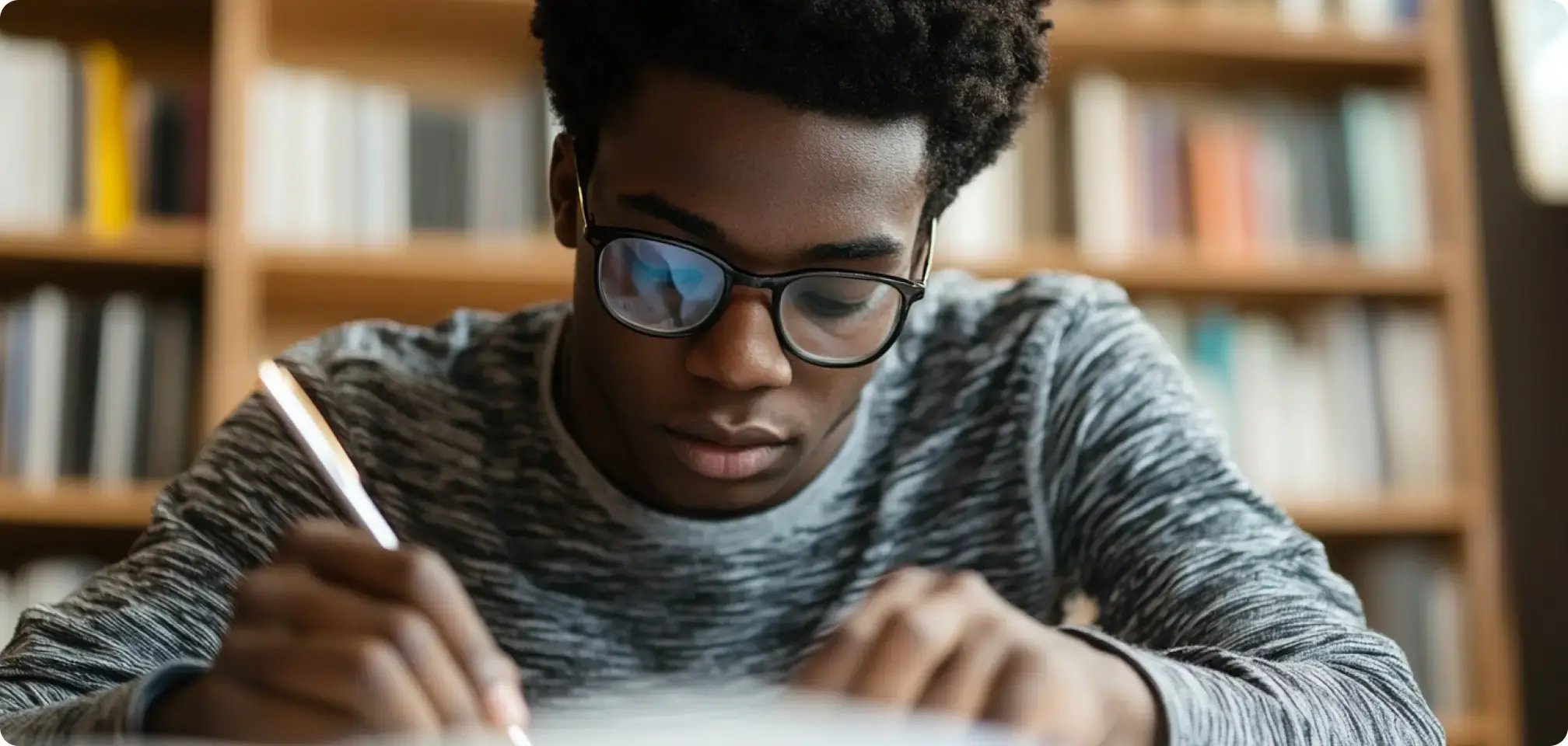 A student doing homework