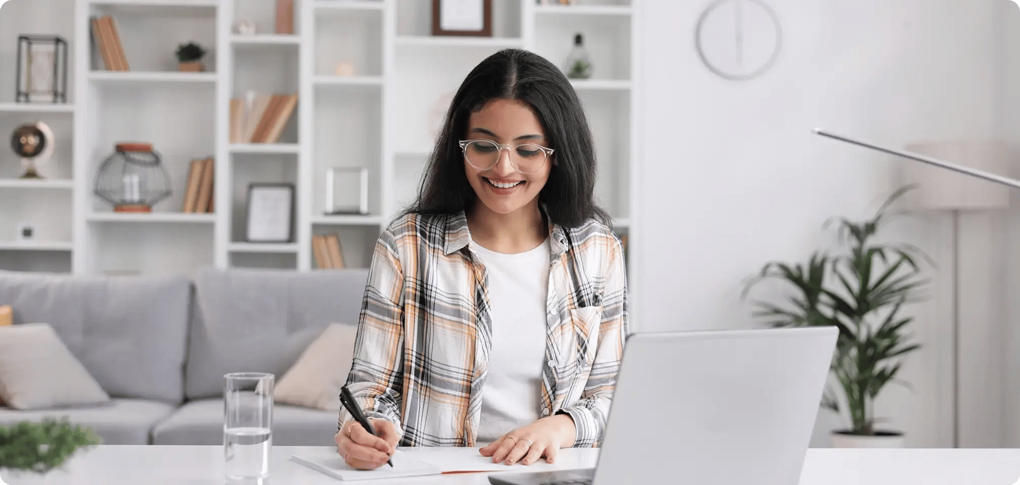 a student studying with a timer going