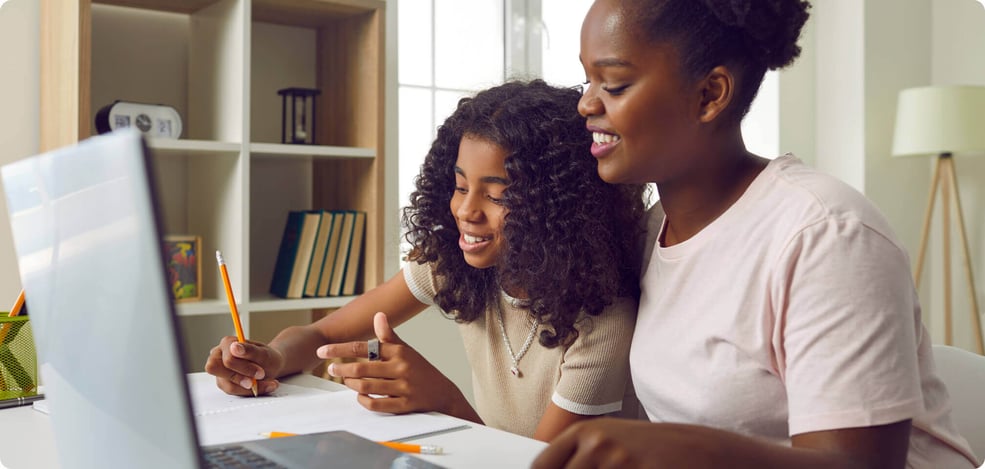 Image of a female student with her child