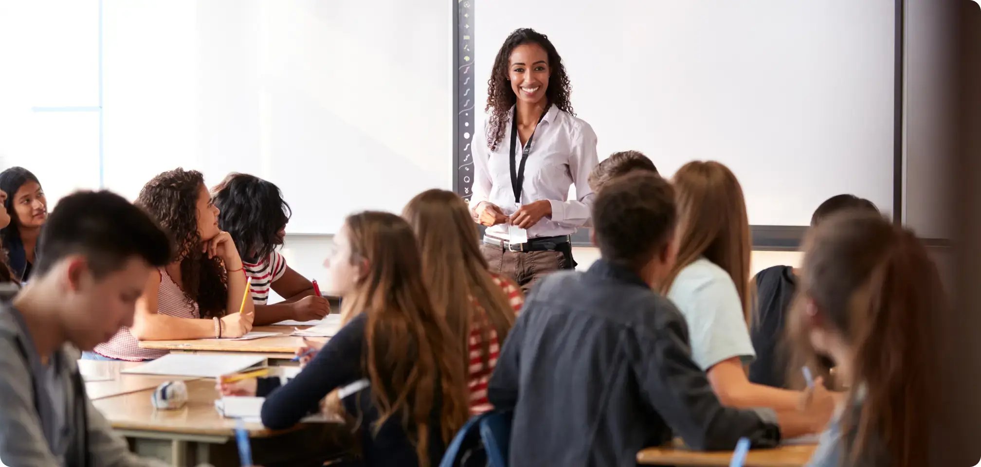 a small classroom of students